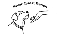 River Quest Ranch Dog and Hand Logo